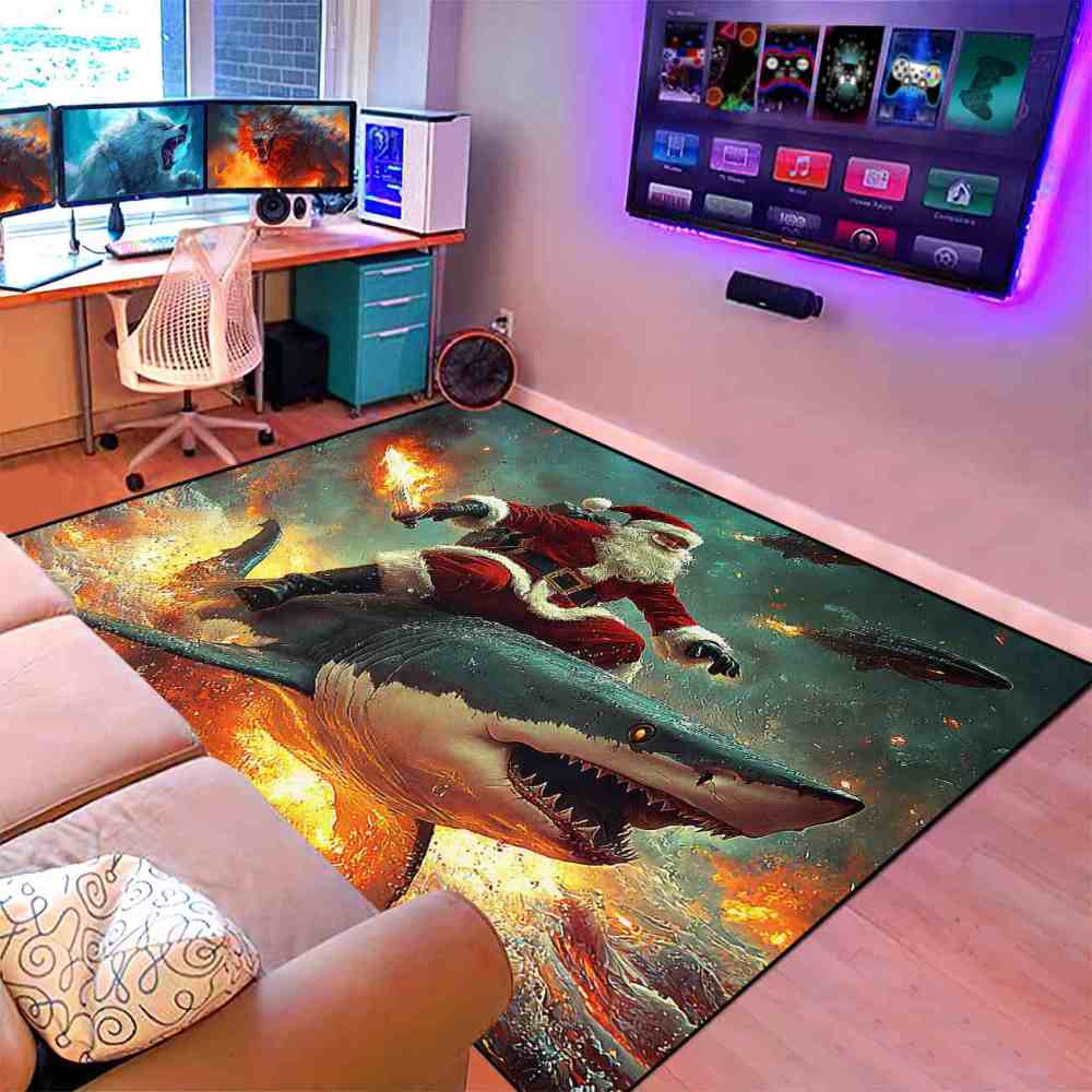 Epic Santa Riding Shark Boys Area Rug | CozyLil