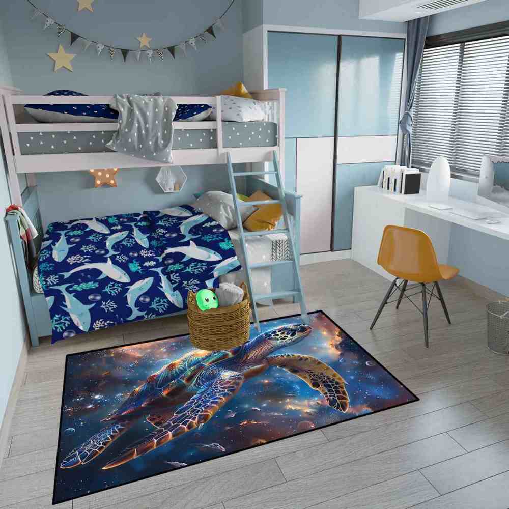Universe Astro Sea Turtle Rug Upgrade Ultra Non-Slip Backing Gamer | CozyLil