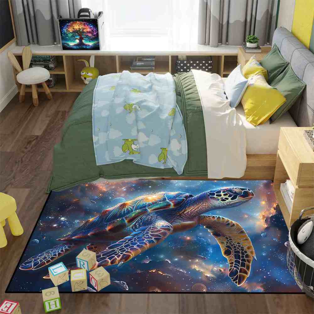 Universe Astro Sea Turtle Rug Upgrade Ultra Non-Slip Backing Gamer | CozyLil
