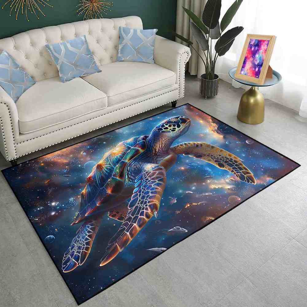 Universe Astro Sea Turtle Rug Upgrade Ultra Non-Slip Backing Gamer | CozyLil
