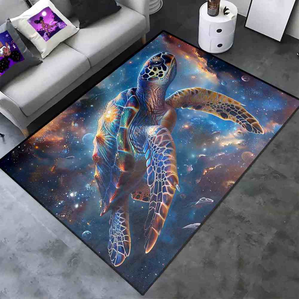 Universe Astro Sea Turtle Rug Upgrade Ultra Non-Slip Backing Gamer | CozyLil