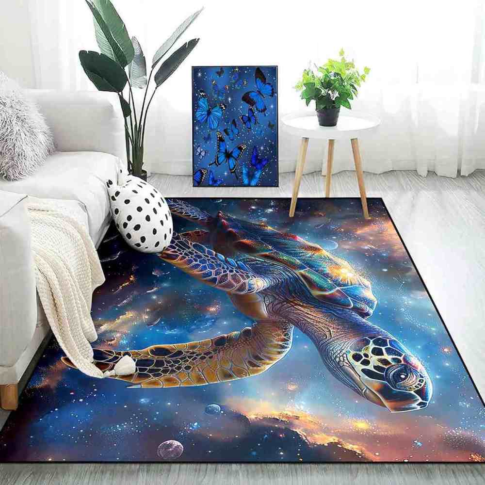 Universe Astro Sea Turtle Rug Upgrade Ultra Non-Slip Backing Gamer | CozyLil