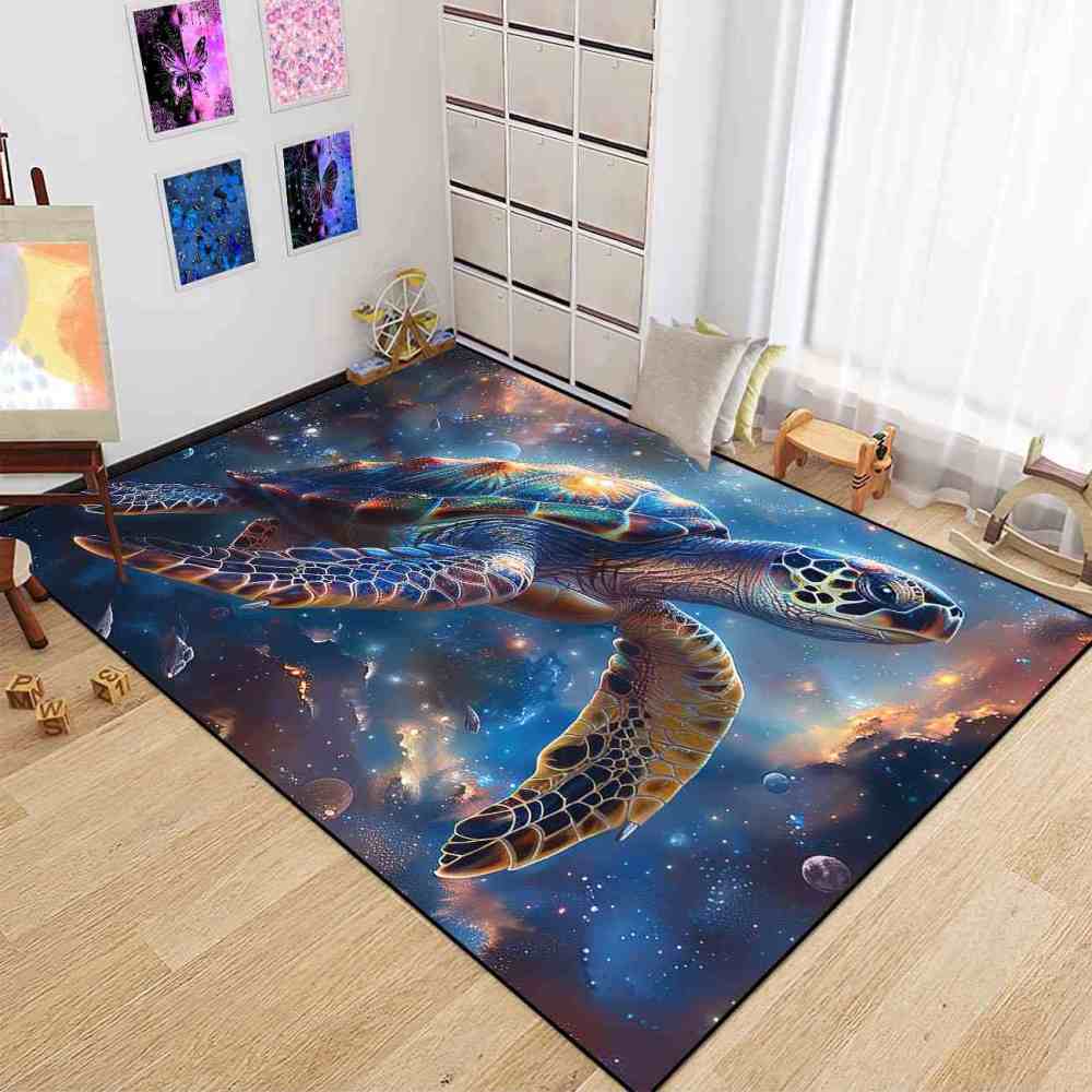 Universe Astro Sea Turtle Rug Upgrade Ultra Non-Slip Backing Gamer | CozyLil