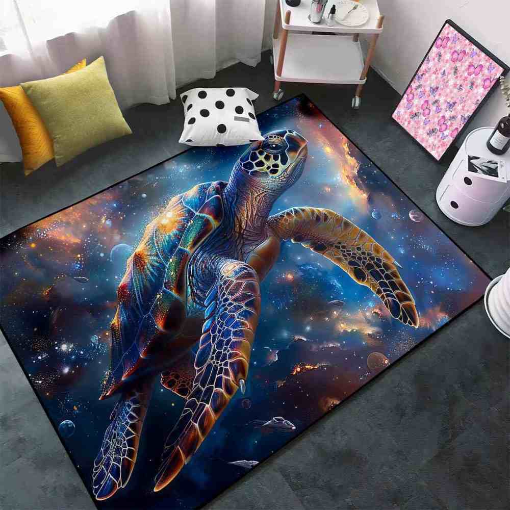 Universe Astro Sea Turtle Rug Upgrade Ultra Non-Slip Backing Gamer | CozyLil
