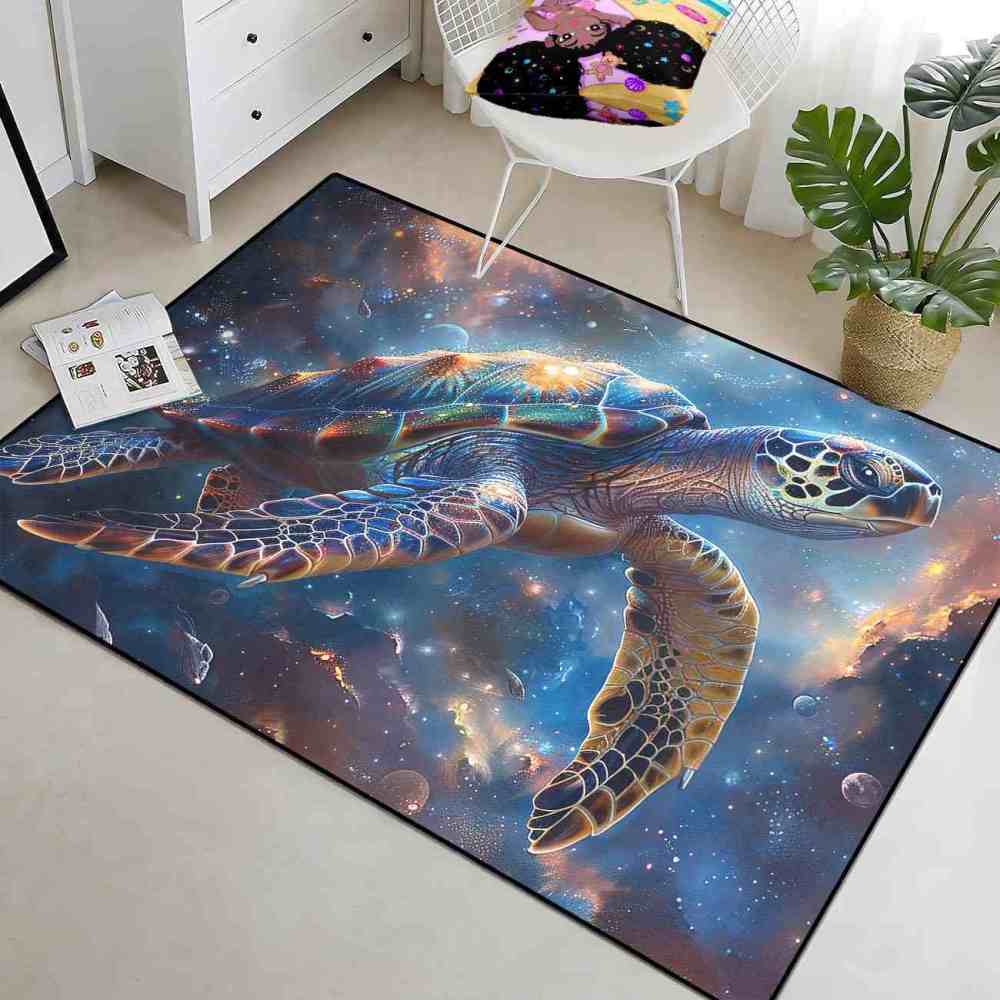 Universe Astro Sea Turtle Rug Upgrade Ultra Non-Slip Backing Gamer | CozyLil