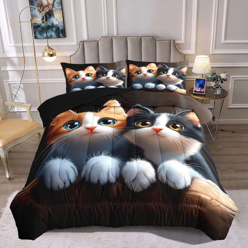 Curious Peeking Kittens Comforter Set Kids Room | CozyLil