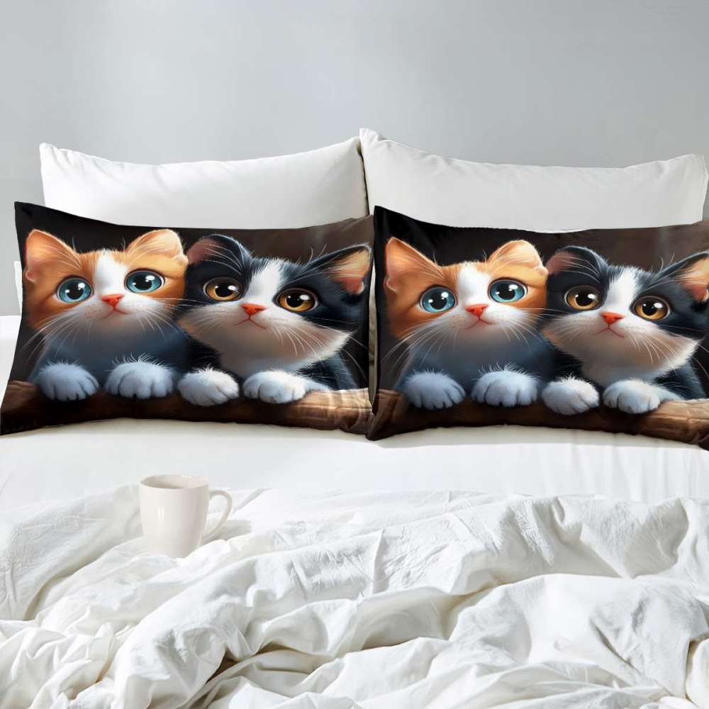 Curious Peeking Kittens Comforter Set Kids Room | CozyLil