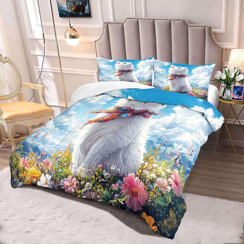 Majestic Scarf Kitten Sky Comforter Set Girls Bedding | CozyLil