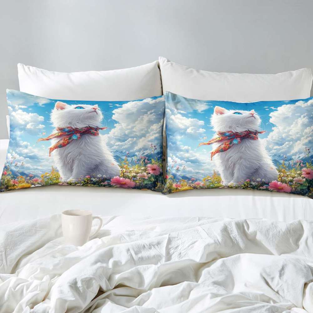 Majestic Scarf Kitten Sky Comforter Set Girls Bedding | CozyLil