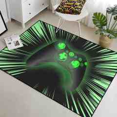 Cyber Green Glow-Style Gamepad Area Rug | CozyLil