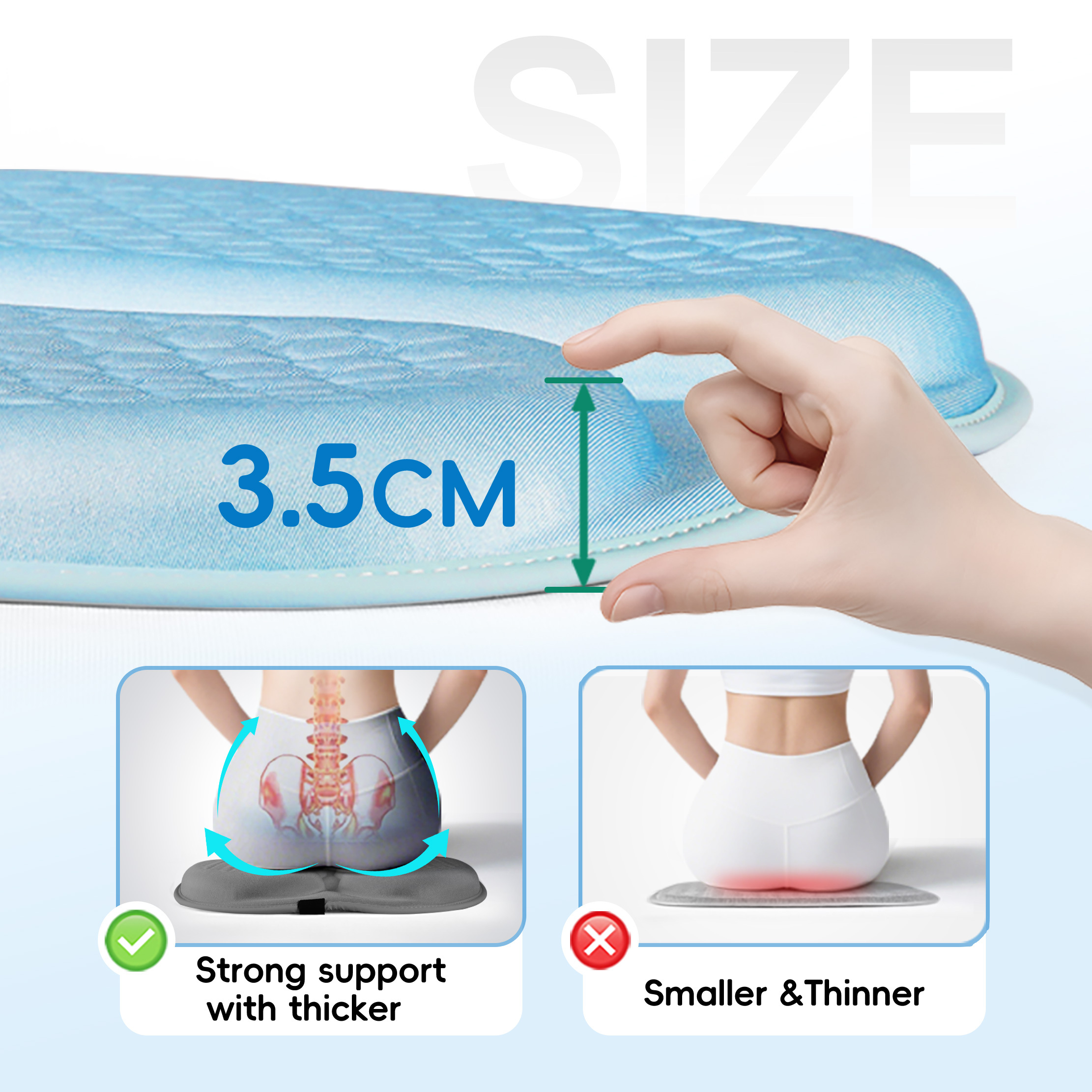 3.5CM   Ultra Soft Gel Cushion – Pressure Relief for Home & Office,Anjuny - One Stop Cooling& Heating solution Manufactor,3.5CM   Ultra Soft Gel Cushion – Pressure Relief for Home & Office