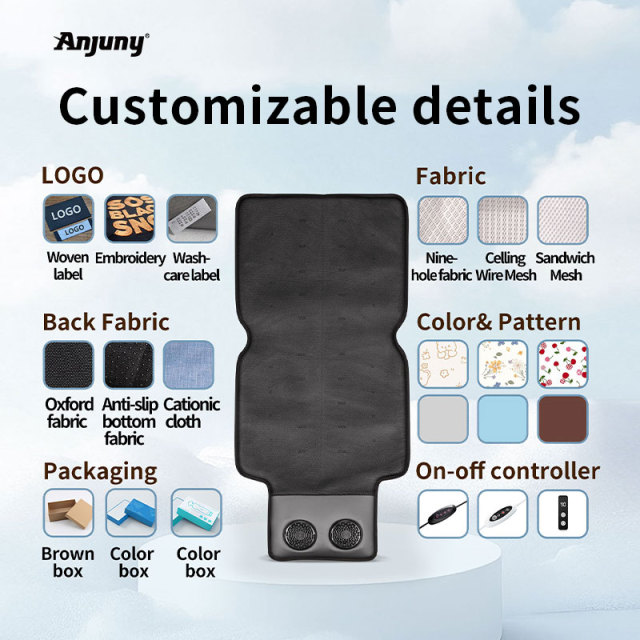 Anjuny Outdoor Wheelchair Cooling Cushion Mat Bed Pad Washable Air Breeze Pressure Ulcer Prevention Portable Waterproof,Anjuny - One Stop Cooling& Heating solution Manufactor,Anjuny Outdoor Wheelchair Cooling Cushion Mat Bed Pad Washable Air Breeze Pressure Ulcer Prevention Portable Waterproof