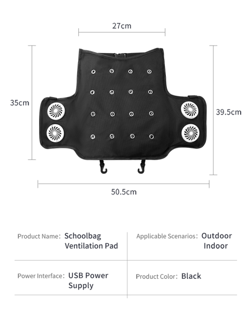 Anjuny Lightweight Cooling Elementary School Backpack Cooler School Ventilation Pad for Kids,Anjuny - One Stop Cooling& Heating solution Manufactor,Anjuny Lightweight Cooling Elementary School Backpack Cooler School Ventilation Pad for Kids
