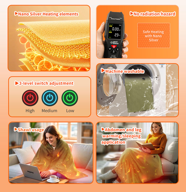 Anjuny  5V Portable USB Heated Shawl,Anjuny - One Stop Cooling & Heating solution Manufactory,Anjuny  5V Portable USB Heated Shawl