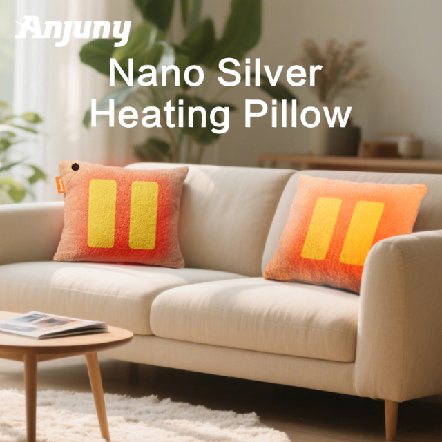 Anjuny Rechargeable Nano Sliver Quilted Heating Pillow 5V USB Wireless Therapy Electric Heating Throw Cushion Body Back,Anjuny - One Stop Cooling & Heating solution Manufactory,Cozy Heated Pillow Cushion