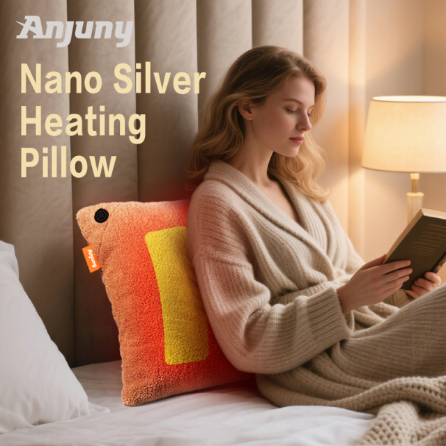 Anjuny Rechargeable Nano Sliver Quilted Heating Pillow 5V USB Wireless Therapy Electric Heating Throw Cushion Body Back,Anjuny - One Stop Cooling & Heating solution Manufactory,Cozy Heated Pillow Cushion