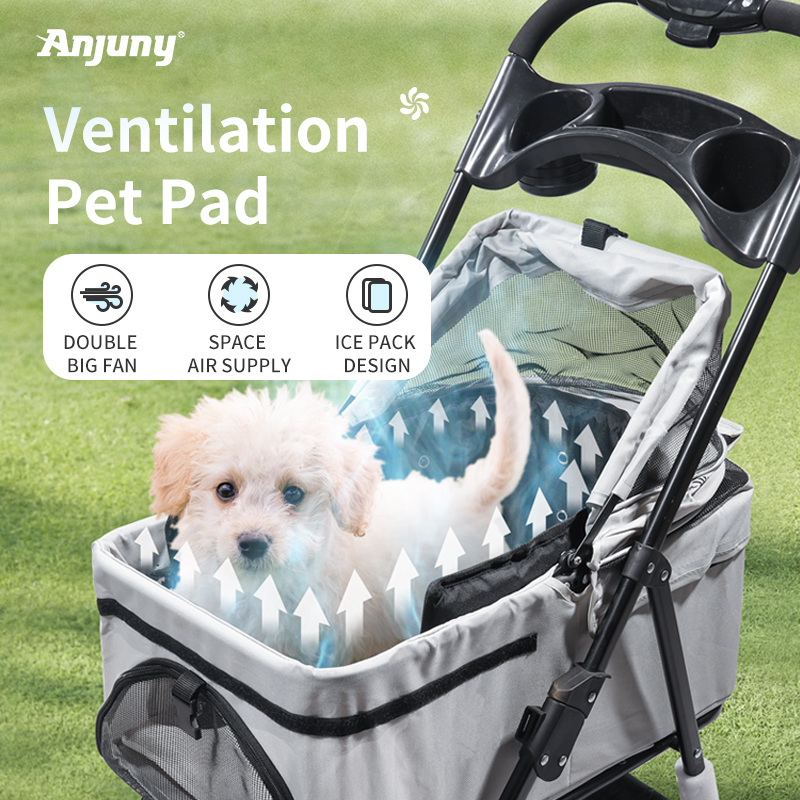 Anjuny Summer Outdoor Pet Cooling Mat Air Pet Pad Bed with Stroller Fan Ice Cool Blowable Pillow for Pets,Anjuny - One Stop Cooling & Heating solution Manufactory,Outdoor Pet Cooling Mat Air Pet Pad