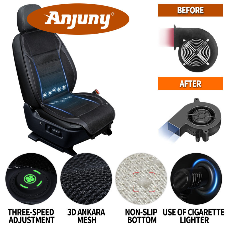Anjuny Wholesale Cooling Car Seat Cover Front Seat, 12V Ventilated Cooling Car Seat Cushion, Cooled Seat Cover for Car SUV Truck Universal Fit,Anjuny | Professional Cooling & Heating Solution Manufacturer (OEM/ODM),Customized Cooling Car Seat Cushion