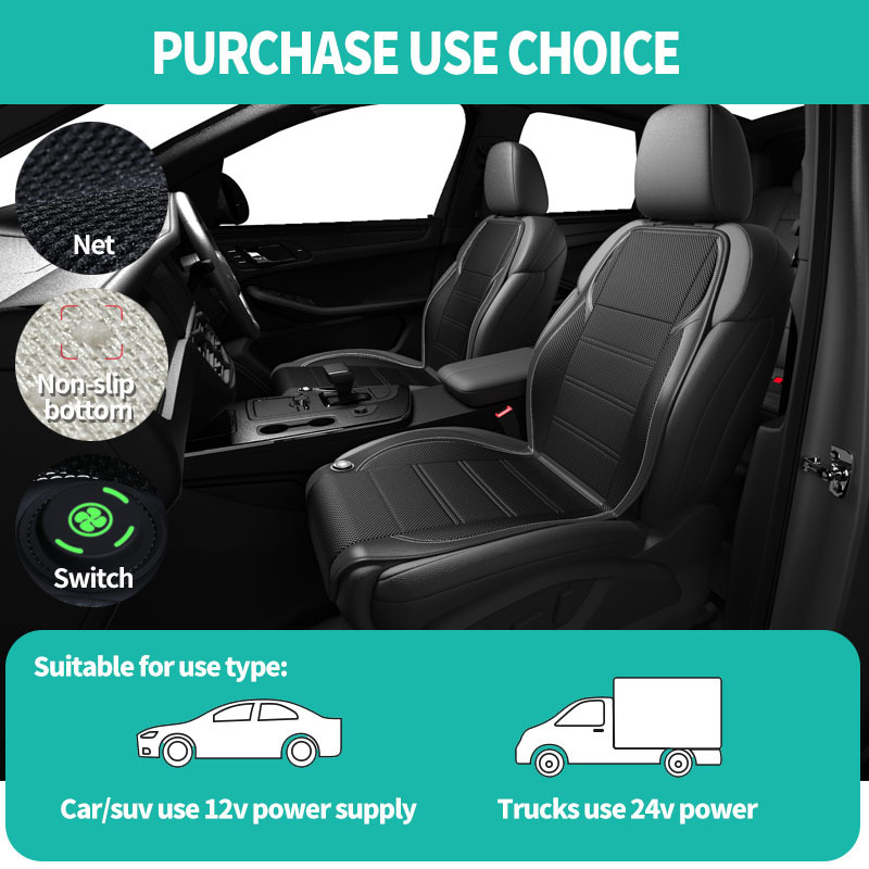 Anjuny Wholesale Cooling Car Seat Cover Front Seat, 12V Ventilated Cooling Car Seat Cushion, Cooled Seat Cover for Car SUV Truck Universal Fit,Anjuny | Professional Cooling & Heating Solution Manufacturer (OEM/ODM),Customized Cooling Car Seat Cushion