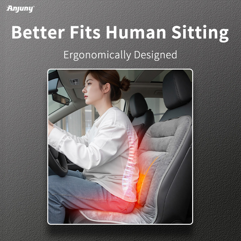Anjuny Heated Seat Cushion with Lumbar Support for Office, Wholesale Heated Seat Cover Pain Relief for Long Sitting,Anjuny | Professional Cooling & Heating Solution Manufacturer (OEM/ODM),Heated Seat Cushion with Lumbar Support  | OEM Bulk Supply