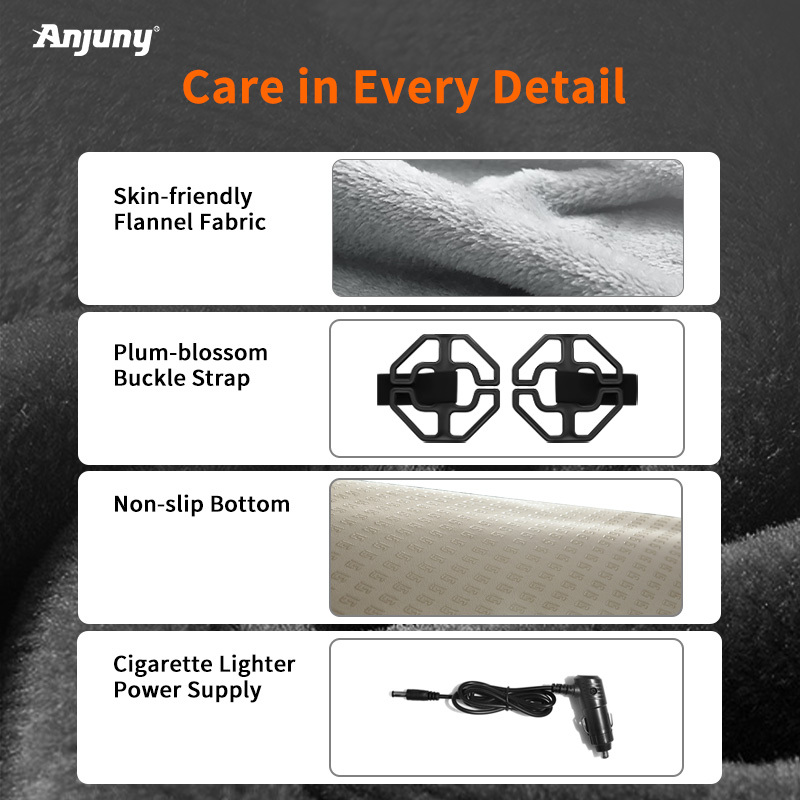 Anjuny Heated Seat Cushion with Lumbar Support for Office, Wholesale Heated Seat Cover Pain Relief for Long Sitting,Anjuny | Professional Cooling & Heating Solution Manufacturer (OEM/ODM),Heated Seat Cushion with Lumbar Support  | OEM Bulk Supply
