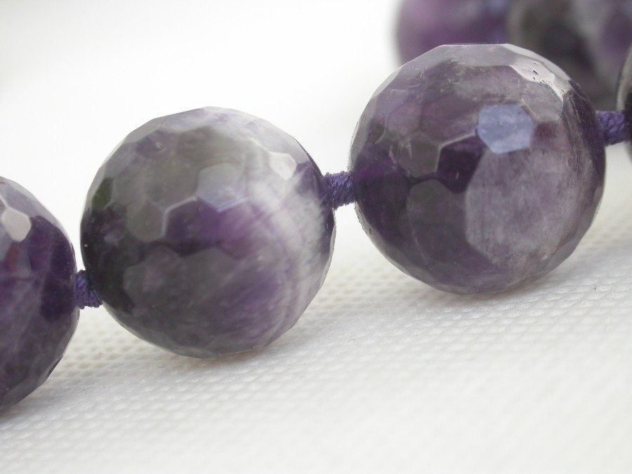AAA 100% natural 17" 18mm round Amethyst gemstone beads necklace magnet clasp