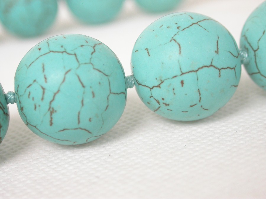 AAA natural 16"-30" 20mm round sky-blue turquoise beads necklace leopard GIFT