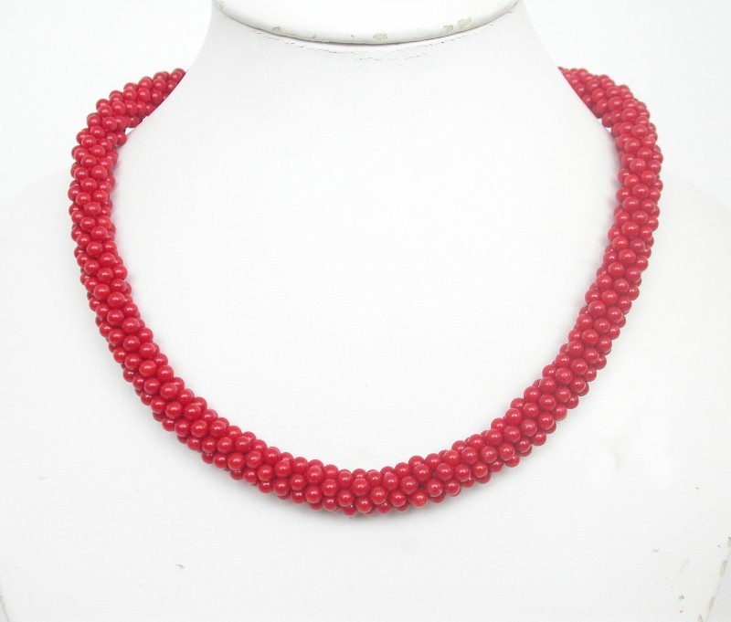 AAA natural 19" 11mm Baroque handmade red coral necklace 18KGP clasp c1701