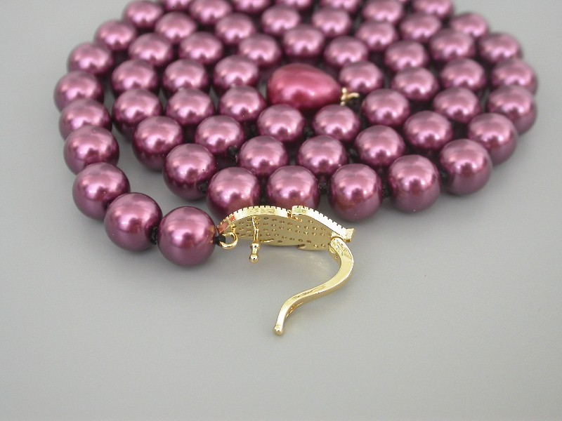 AAA Selectable 14"-32" 10mm round wine red south sea shell pearls necklace