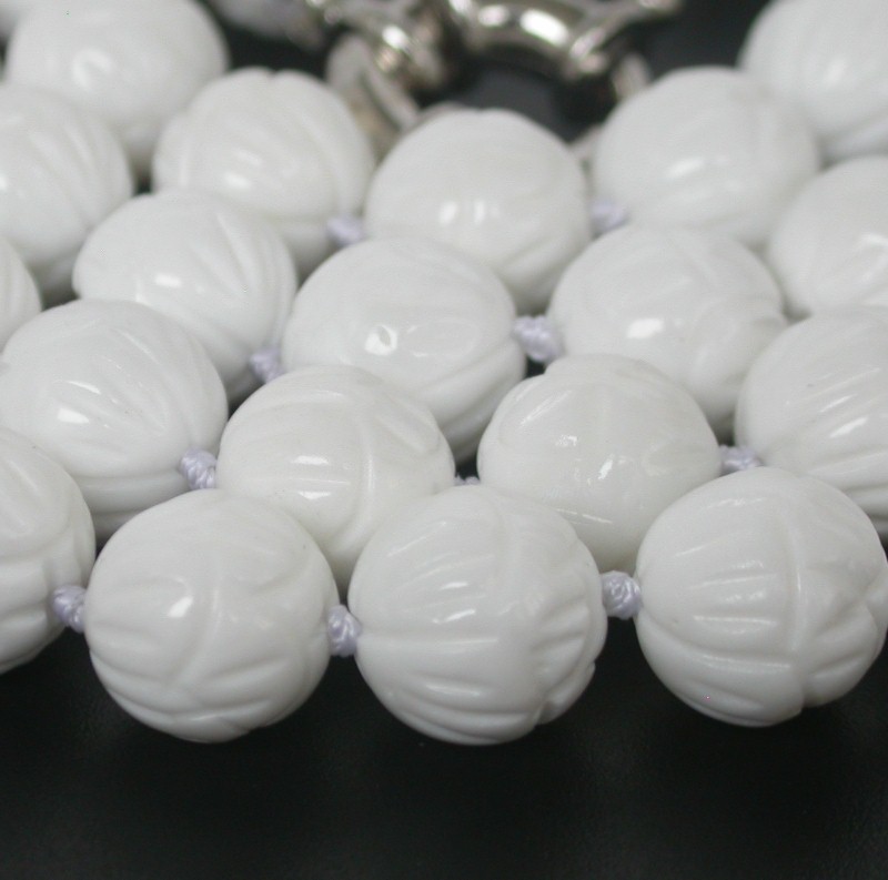 Selectable AAA Long Natural 37" 8mm 10mm 12mm Round White Carving Coral Gemstone Beads Necklace c1754