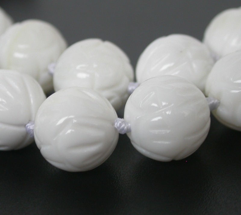 Selectable AAA Long Natural 37" 8mm 10mm 12mm Round White Carving Coral Gemstone Beads Necklace c1754