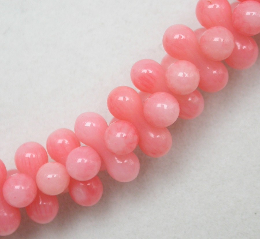 AAA adjustable 16"-18" round 9mm bone shape pink coral beads necklace c1760
