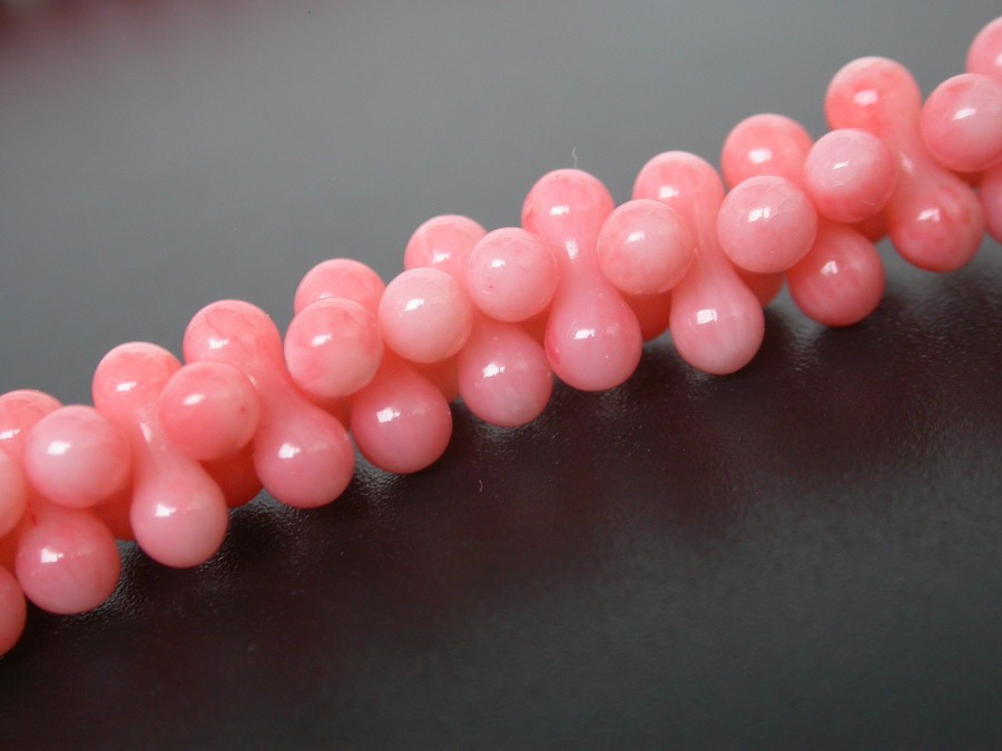 AAA adjustable 16"-18" round 9mm bone shape pink coral beads necklace c1760