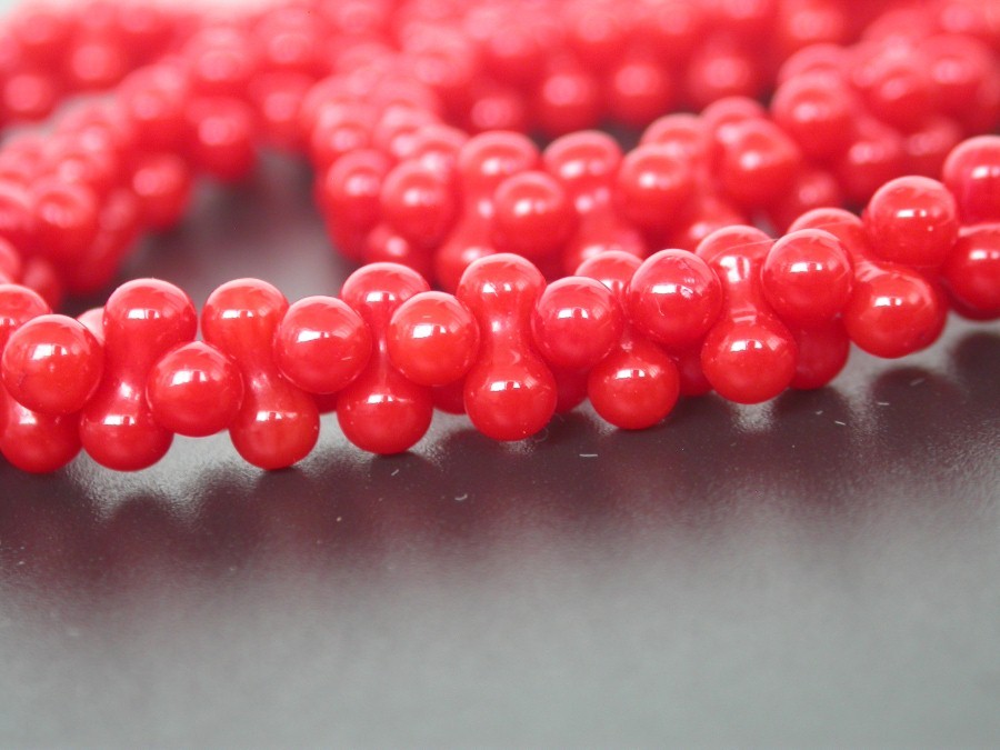 AAA adjustable 16"-18" round 9mm bone shape red coral beads necklace c1761