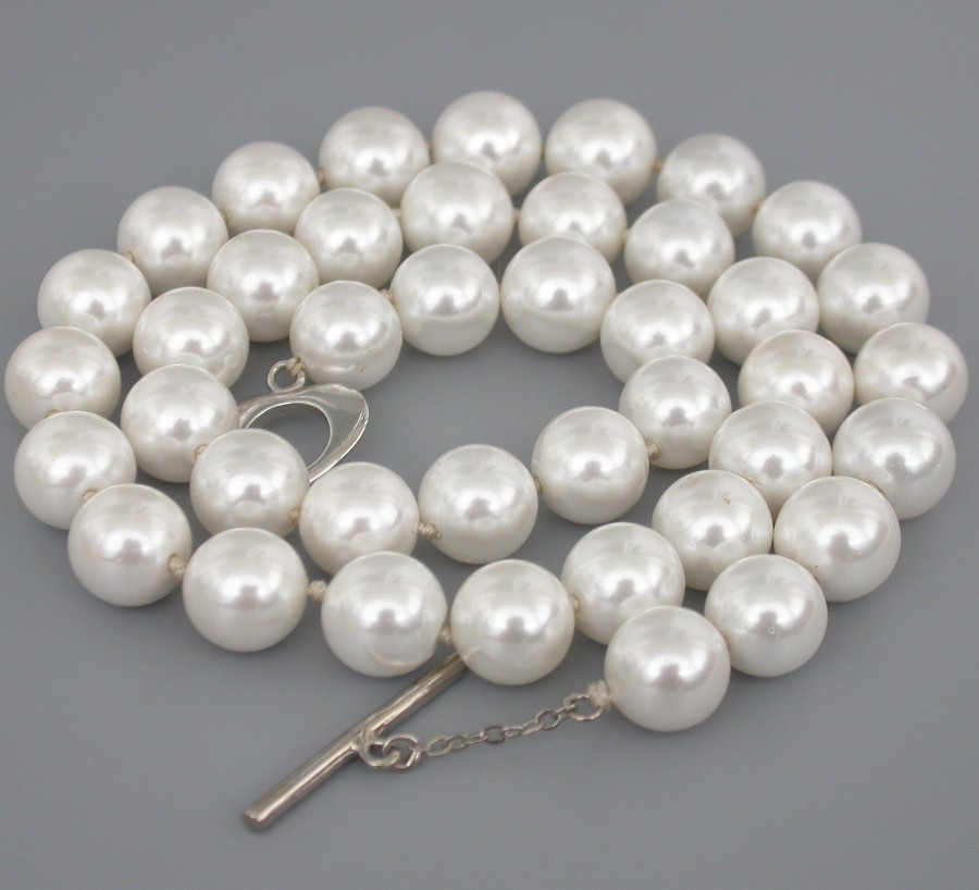 Selectable natural 18" 10mm white round south sea shell pearls beads necklace 18KGP c1781