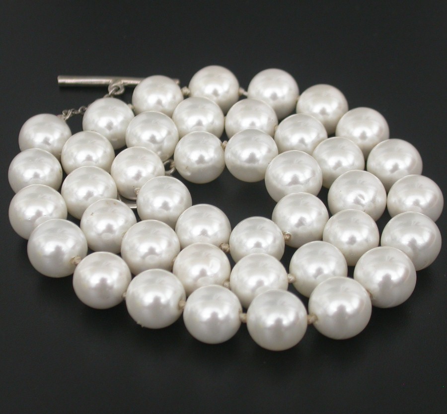 Selectable natural 18" 10mm white round south sea shell pearls beads necklace 18KGP c1781