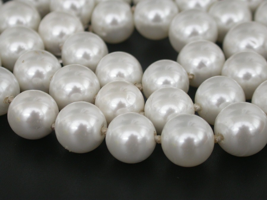 Selectable natural 18" 10mm white round south sea shell pearls beads necklace 18KGP c1781