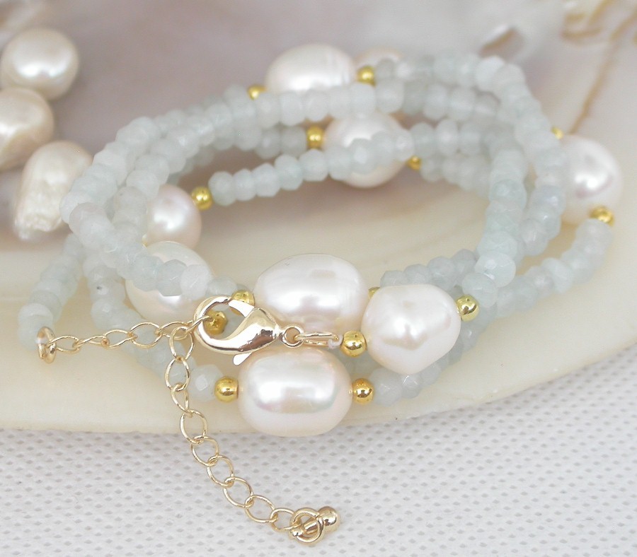 Long 30" 12mm rice white pearls Faceted Rondelle white jade Gems necklace c1813