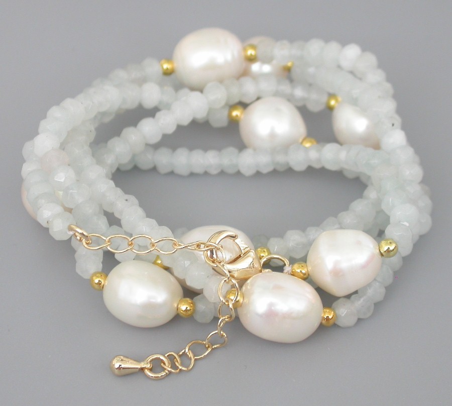 Long 30" 12mm rice white pearls Faceted Rondelle white jade Gems necklace c1813