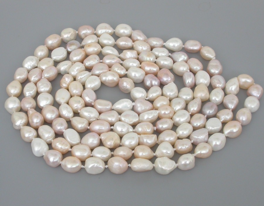 AAA natural Long 49" 13mm baroque white pink purple Multi-color  freshwater pearls necklace c1817