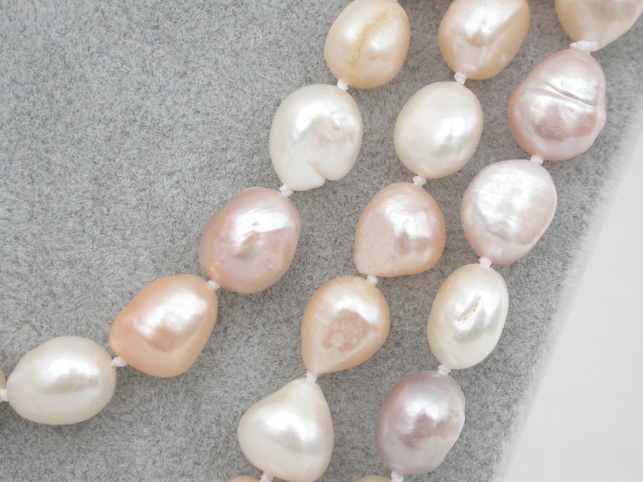 AAA natural Long 49" 13mm baroque white pink purple Multi-color  freshwater pearls necklace c1817
