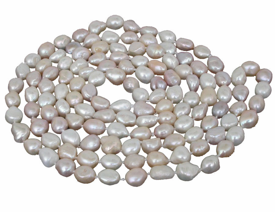 AAA natural Long 49" 13mm baroque white pink purple Multi-color  freshwater pearls necklace c1817