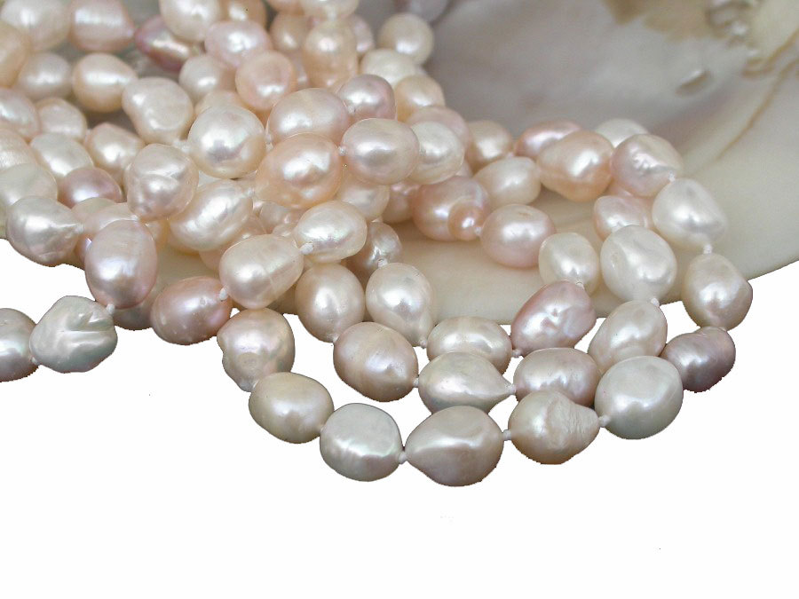 AAA natural Long 49" 13mm baroque white pink purple Multi-color  freshwater pearls necklace c1817