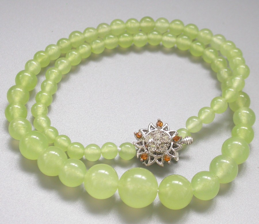 Selectable 18" 6-14mm Graduated Round Agate Jade Turquoise Beads Necklace 18kgp c1416