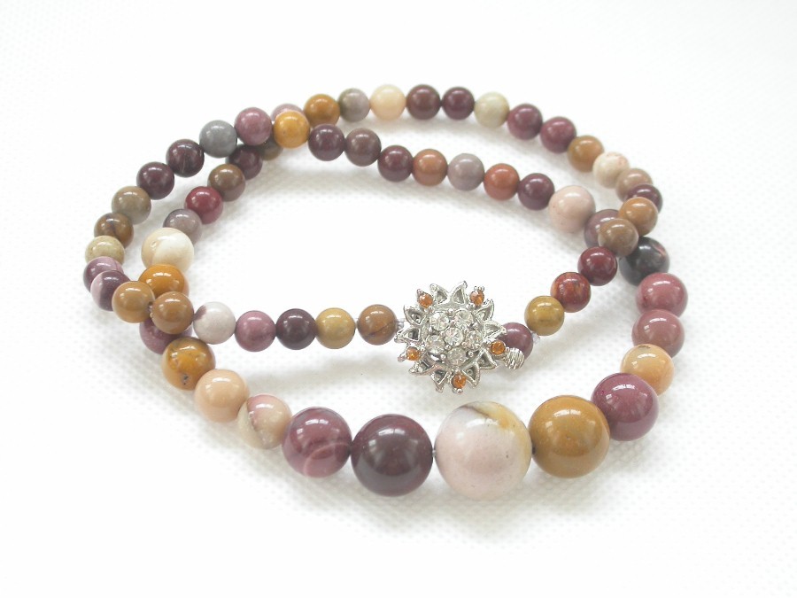 Selectable 18" 6-14mm Graduated Round Agate Jade Turquoise Beads Necklace 18kgp c1416
