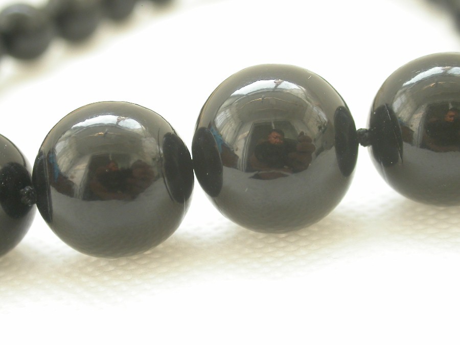AAA GRADUATED 100% NATURAL 8-16MM ROUND BLACK CORAL NECKLACE 14K clasp c1533