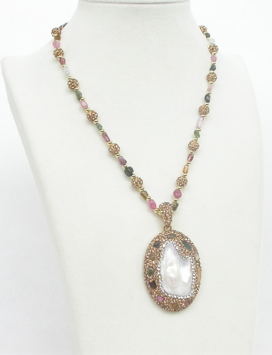 AAA natural 24" 44mm Baroque white Reborn keshi pearls pendant necklace c1128