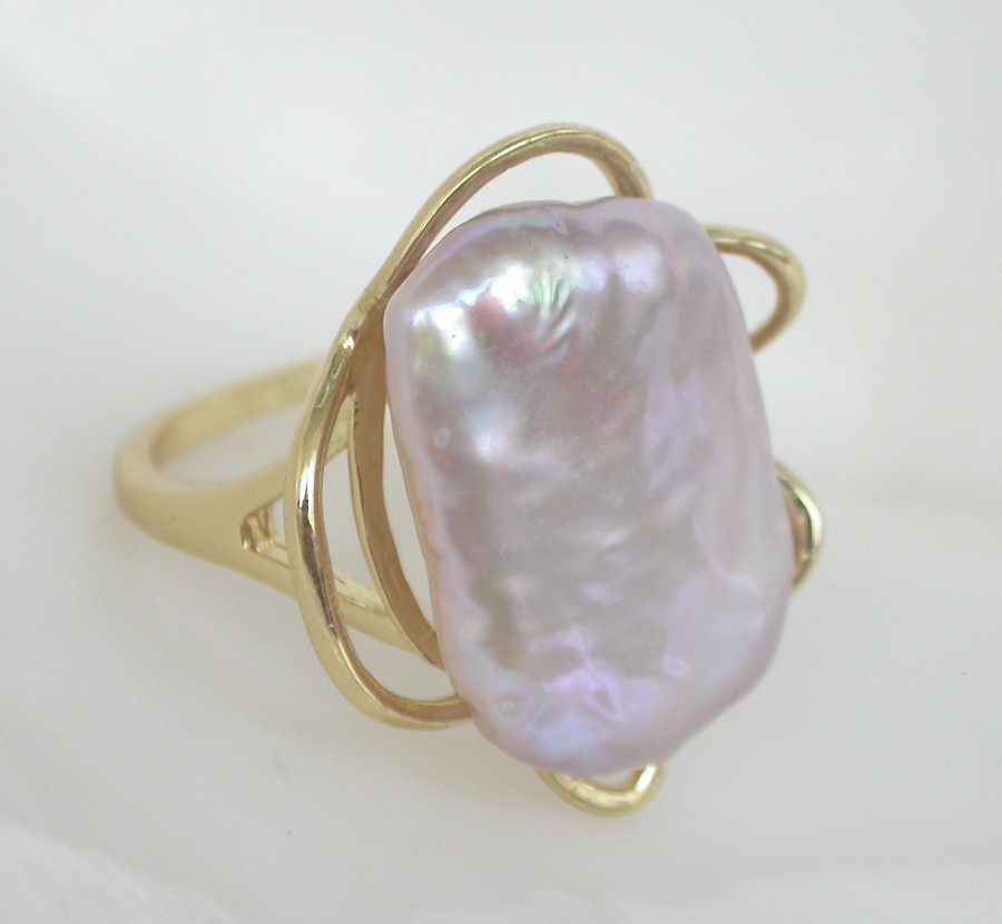 Selectable 20mm square white purple Reborn keshi pearls Rings 925sc Adjustable c1137