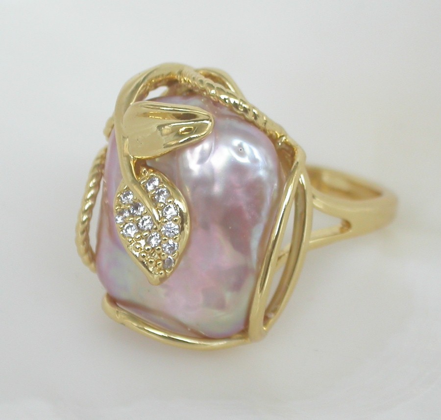 AAAA natural 17mm square purple Reborn keshi pearls Rings 925sc Adjustable c1138