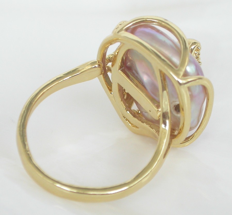 AAAA natural 17mm square purple Reborn keshi pearls Rings 925sc Adjustable c1138